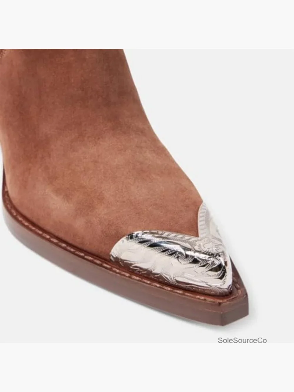 Suede Western Cowboy Boots Pointed Toe Stacked Block Heel Cowgirl Ankle Booties